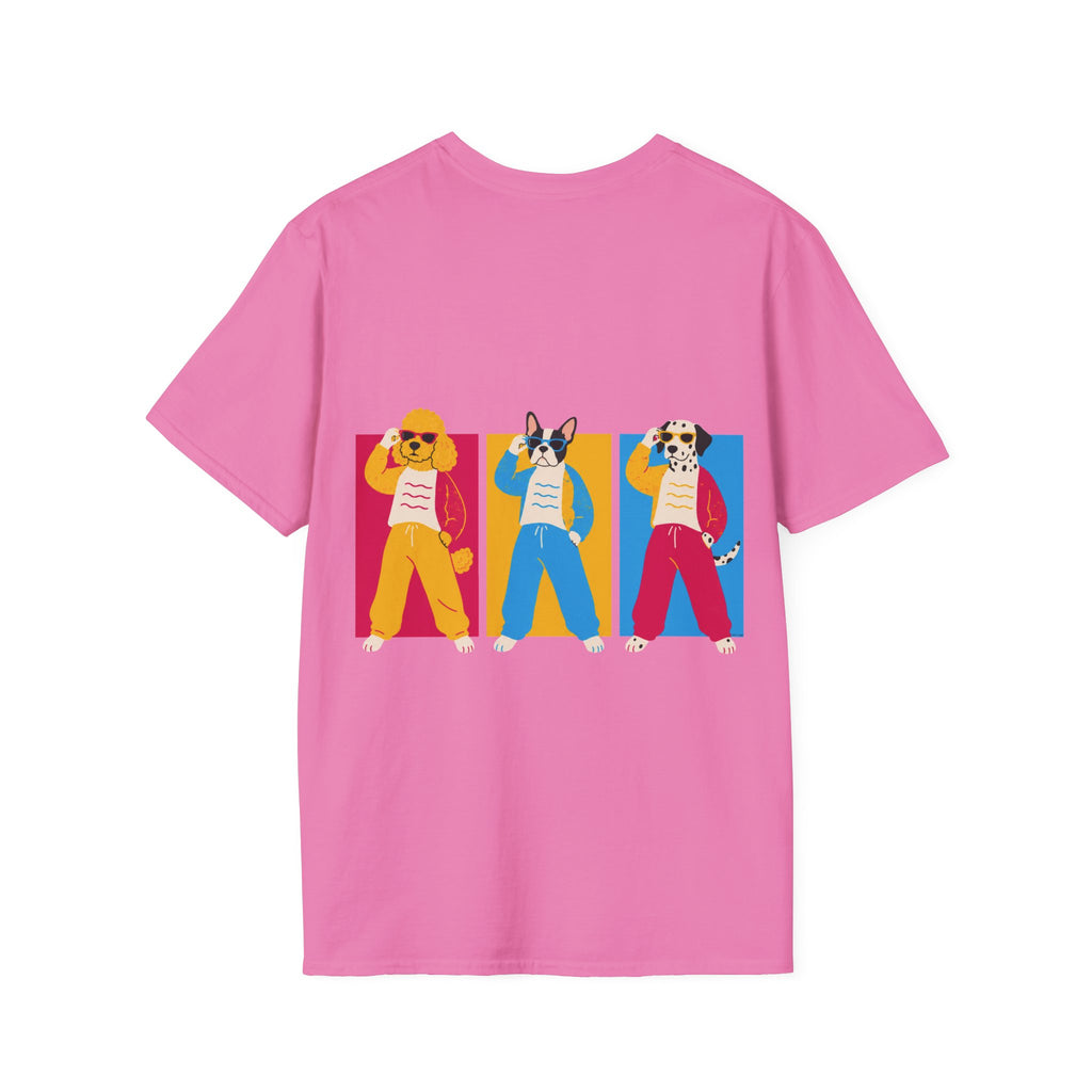 The Groomers Spotlight T-Shirt — Summertime Retro Canine Trio Tee