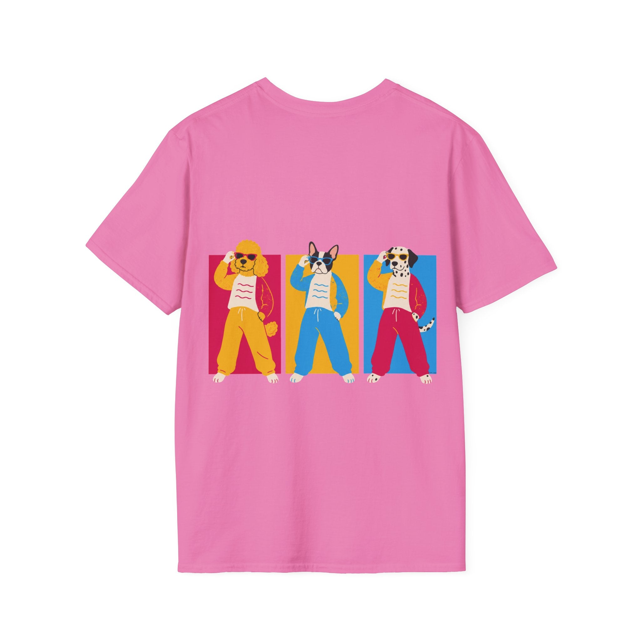 The Groomers Spotlight T-Shirt — Summertime Retro Canine Trio Tee