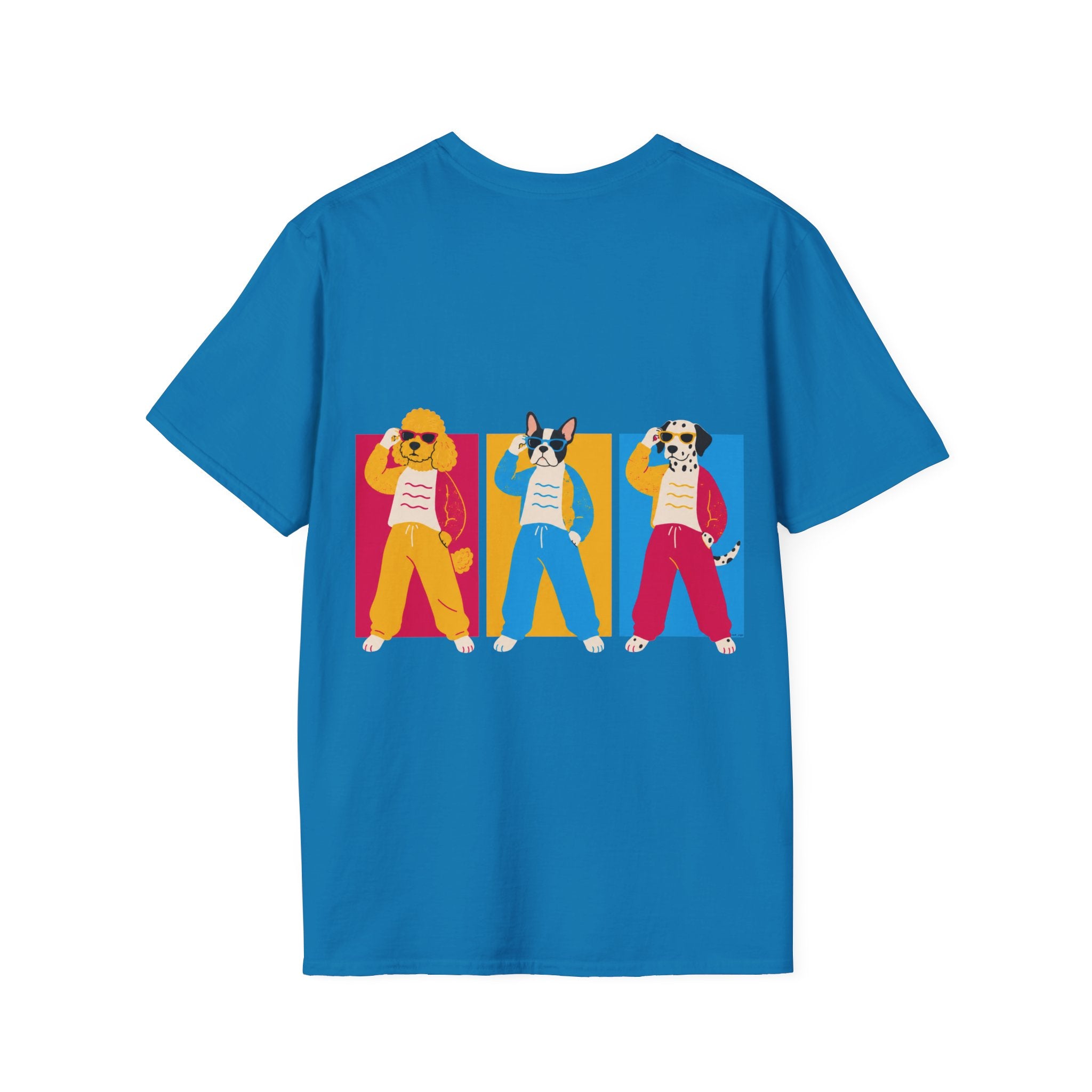 The Groomers Spotlight T-Shirt — Summertime Retro Canine Trio Tee