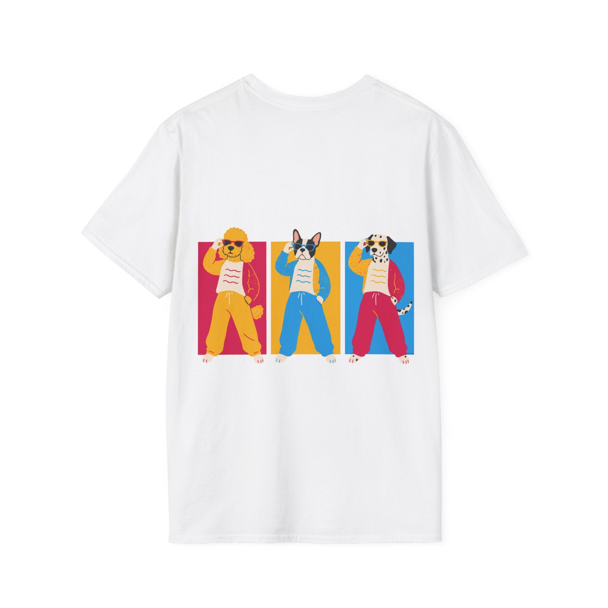 The Groomers Spotlight T-Shirt — Summertime Retro Canine Trio Tee
