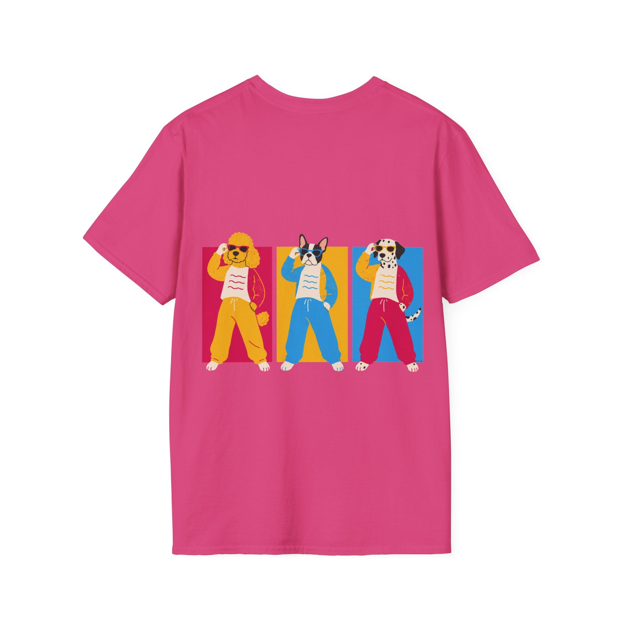 The Groomers Spotlight T-Shirt — Summertime Retro Canine Trio Tee