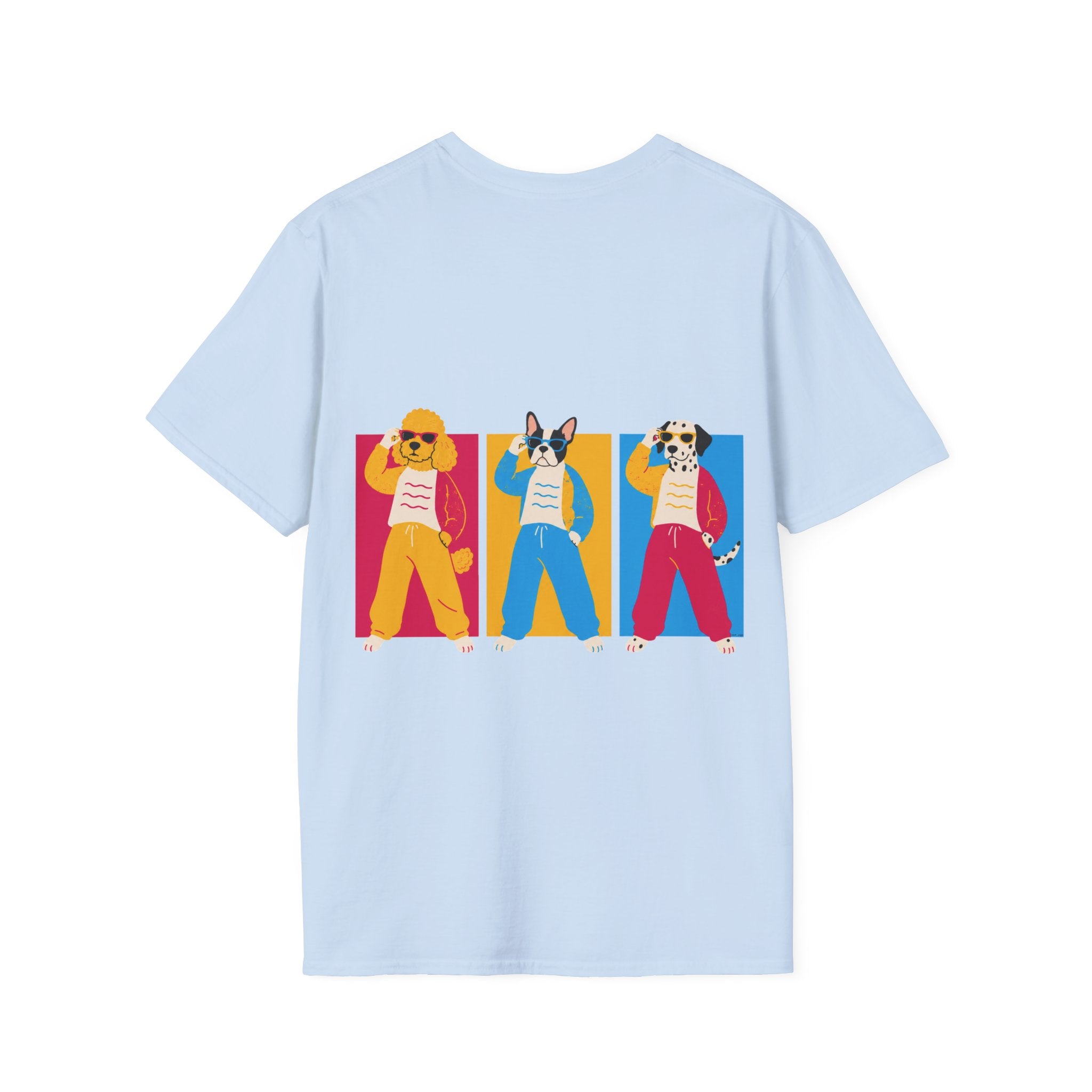 The Groomers Spotlight T-Shirt — Summertime Retro Canine Trio Tee