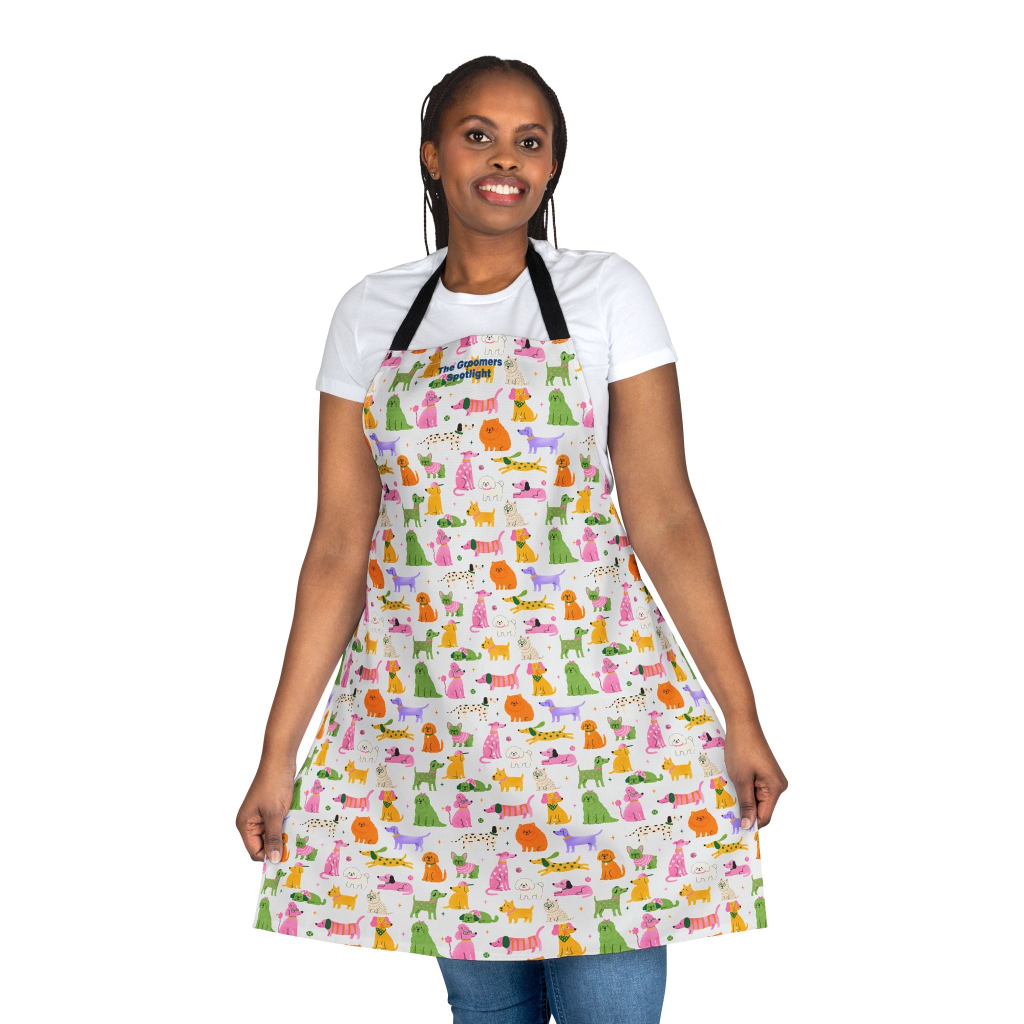 Colorful Dog Pattern Apron — Cute Puppy Cooking Apron