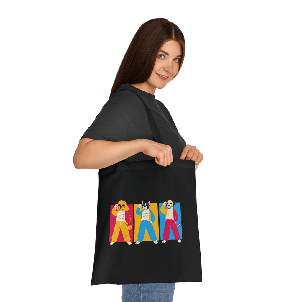 The Groomers Spotlight Tote Bag — Colourful Trio Graphic Beach & Market Tote