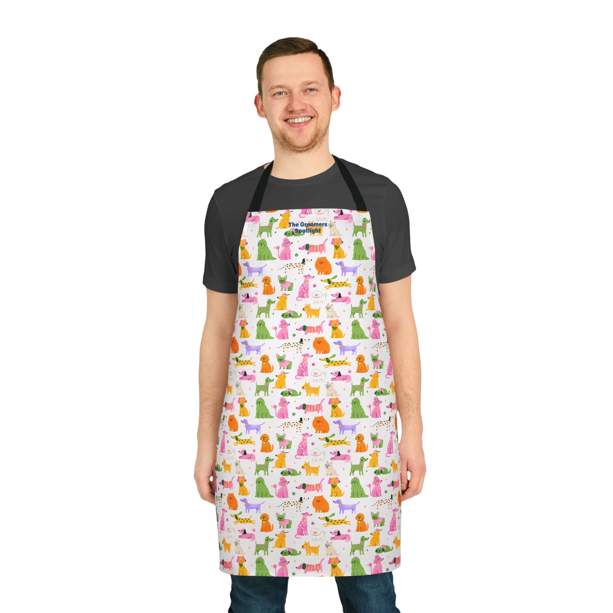 Colorful Dog Pattern Apron — Cute Puppy Cooking Apron