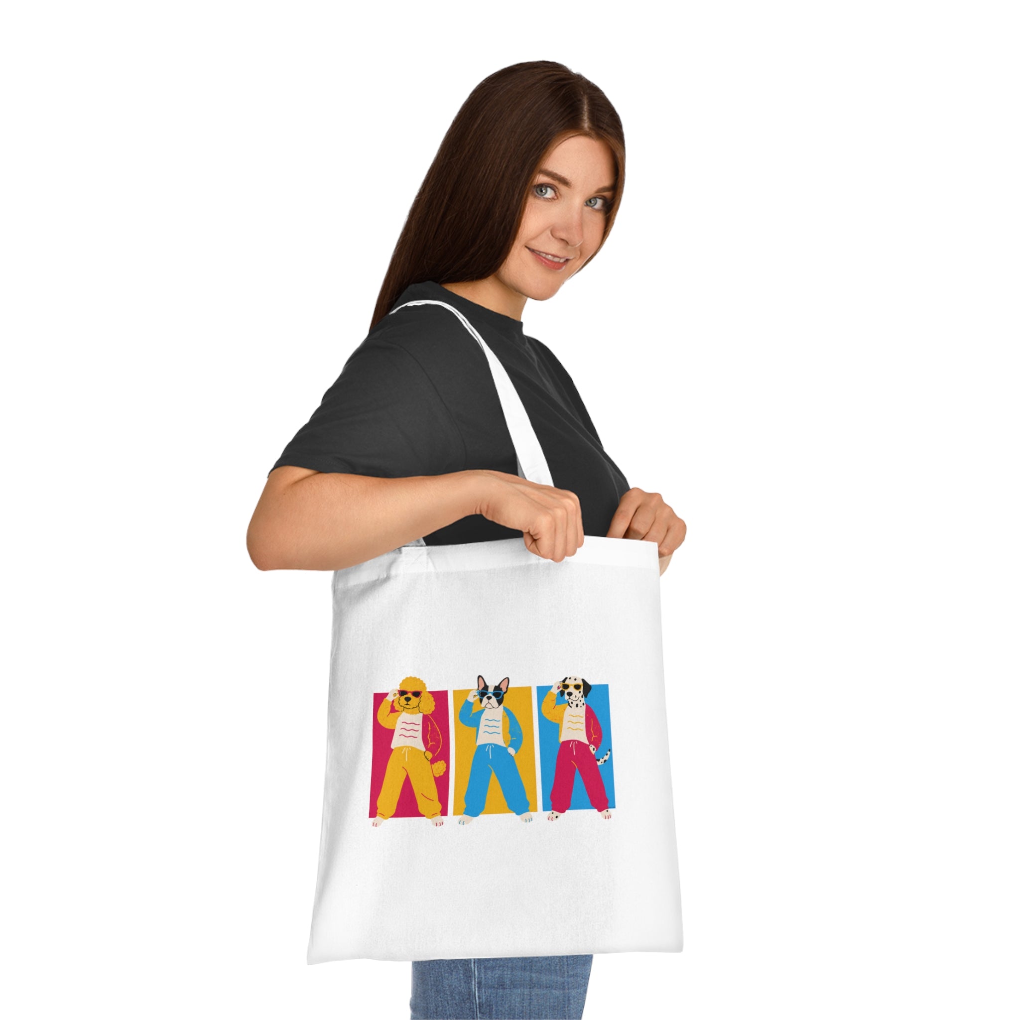 The Groomers Spotlight Tote Bag — Colourful Trio Graphic Beach & Market Tote