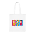 The Groomers Spotlight Tote Bag — Colourful Trio Graphic Beach & Market Tote