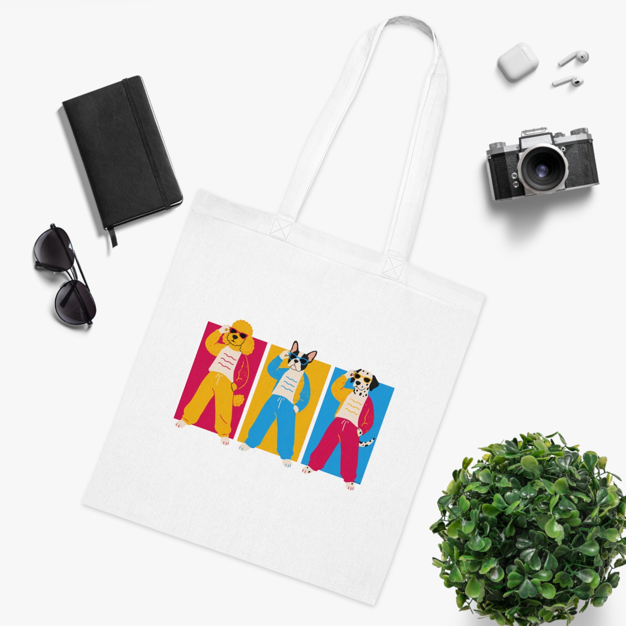 The Groomers Spotlight Tote Bag — Colourful Trio Graphic Beach & Market Tote